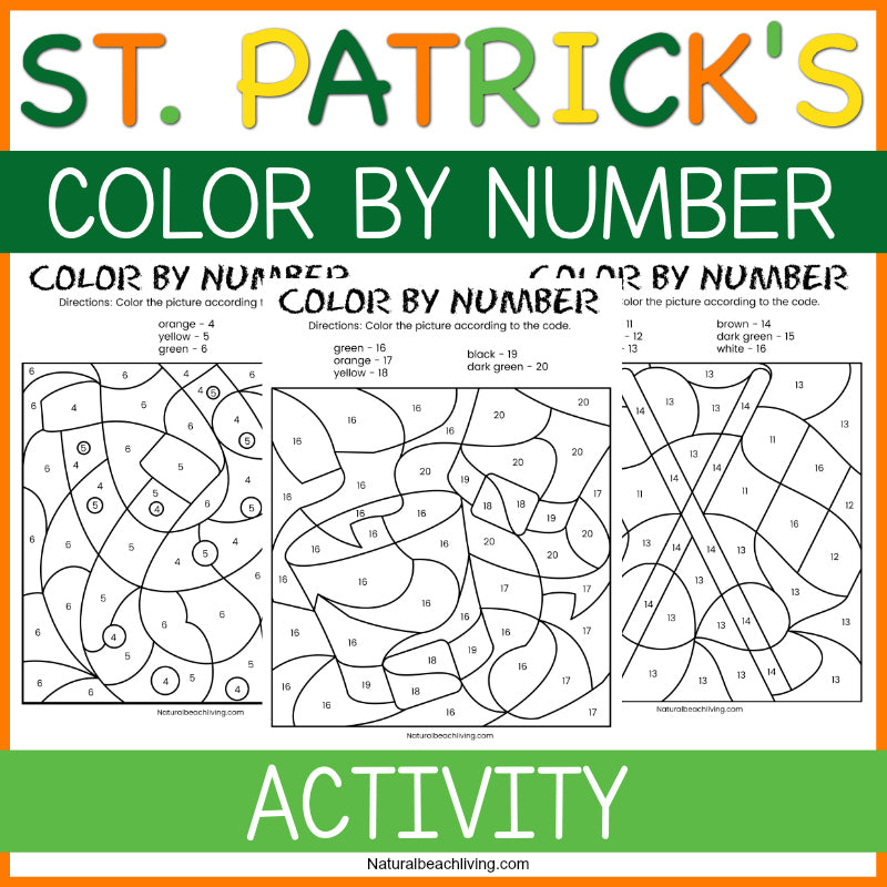 St. Patrick's Day Color By Number Worksheets