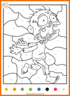 Color By Number Halloween Worksheets for Preschool and Kindergarten