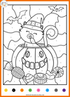 Color By Number Halloween Worksheets for Preschool and Kindergarten