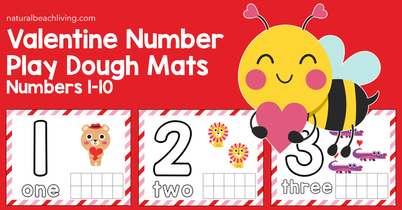 Valentine Number Playdough Mats