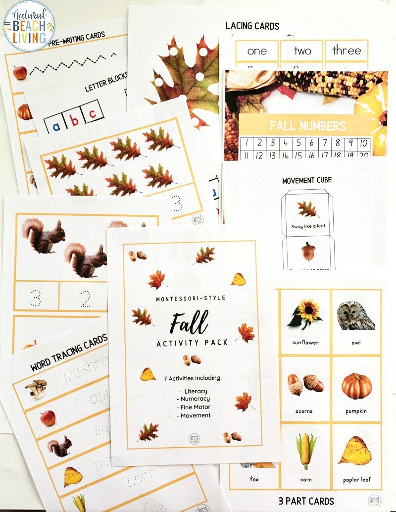 Fall Montessori Activities Pack